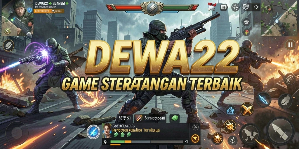 Tampilan gameplay DEWA22 dengan pertempuran strategi yang intens.