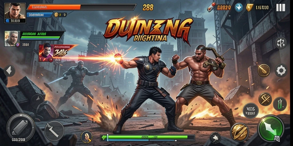 Screenshot gameplay GG288 menampilkan pertarungan yang intens dan mendebarkan.