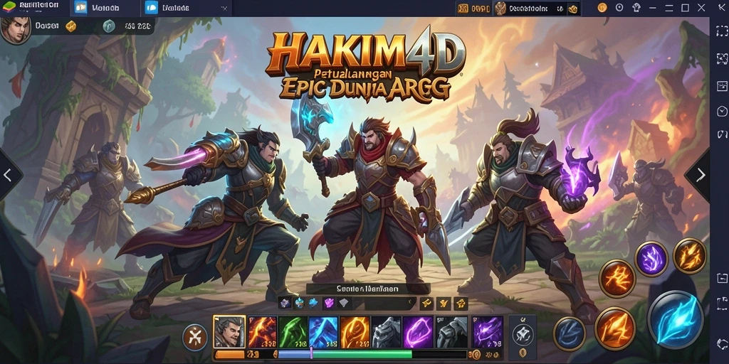 Tampilan gameplay seru dalam HAKIM4D dengan aksi ARPG yang intens.