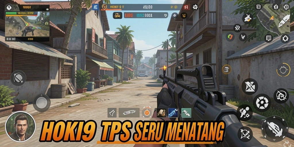 Screenshot HOKI9 menunjukkan pertempuran seru dalam lingkungan yang detail.