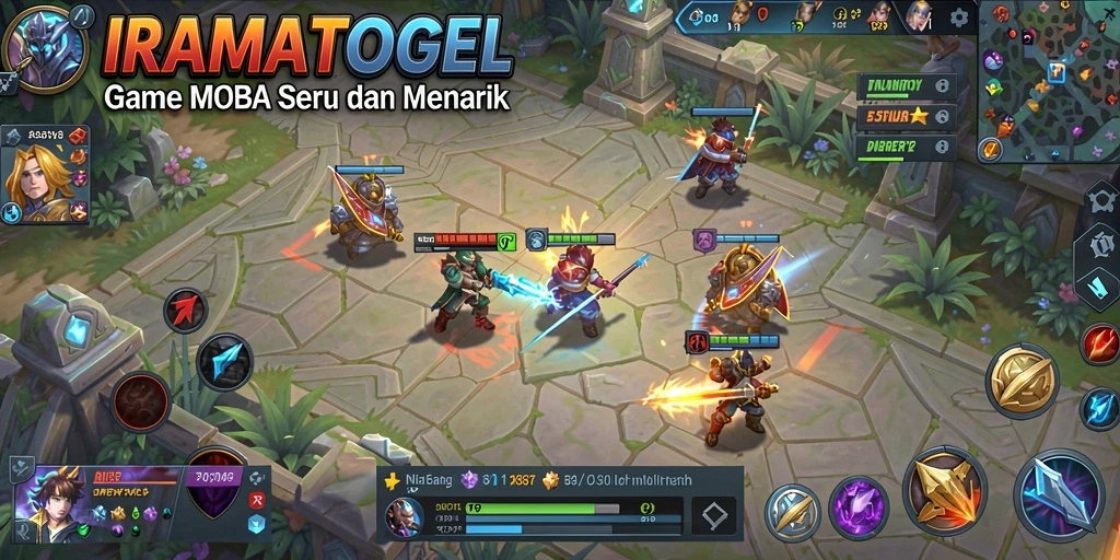Tampilan gameplay seru IRAMATOGEL di arena pertempuran.