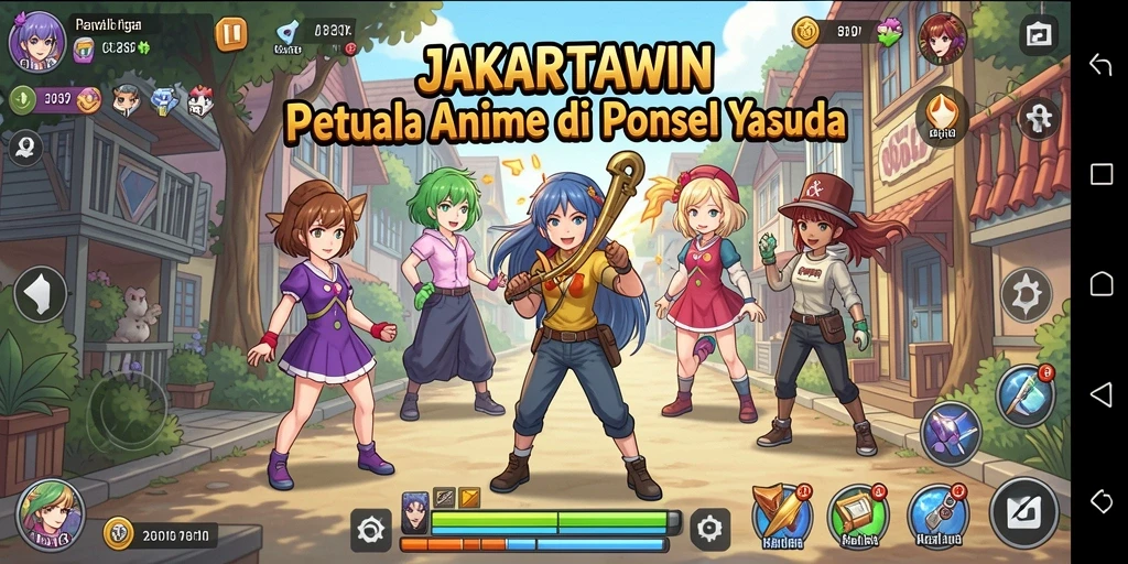 Tampilan gameplay menarik dari JAKARTAWIN dengan karakter Anime.