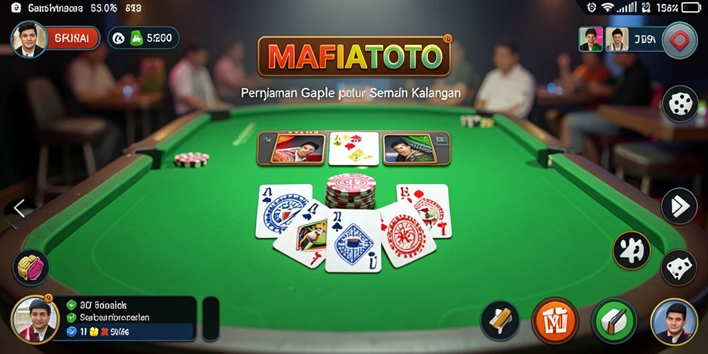 Tampilan gameplay seru permainan Gaple MAFIATOTO.