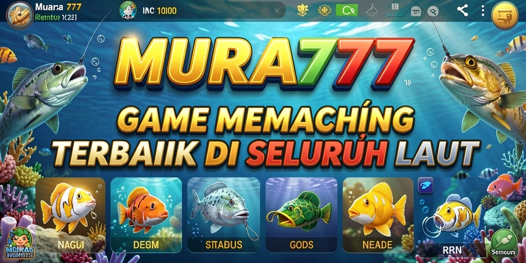 Tampilan gameplay MUARA777 saat menangkap ikan di tengah lautan.