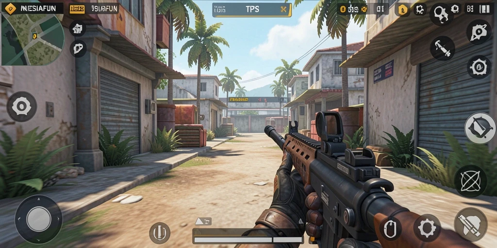 Tampilan gameplay menarik dari NESIAFUN saat pertempuran TPS.
