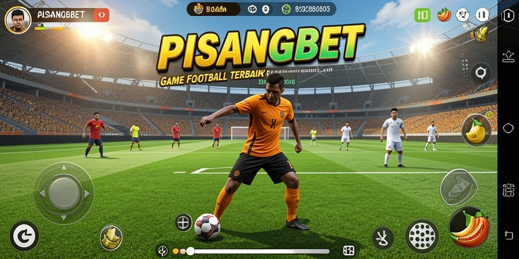 Screenshot PISANGBET menunjukkan aksi seru di lapangan sepak bola.