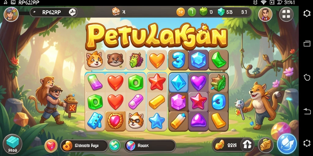 Screenshot gameplay seru RP62RP yang penuh warna.