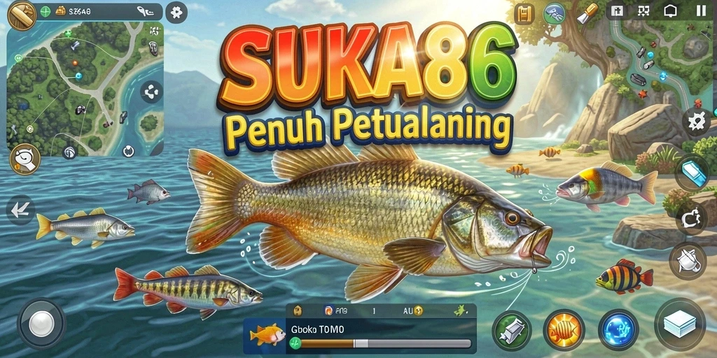 Tampilan menarik dari gameplay memancing di SUKA86.